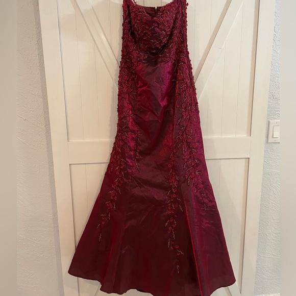 Vintage Lillie Rubin red flower dress - Picture 2 of 8